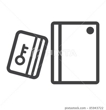 Swipe Card Reader With Keypad line icon, security access and electronic lock, vector graphics a linear pattern on a white background, eps 10. 85943722