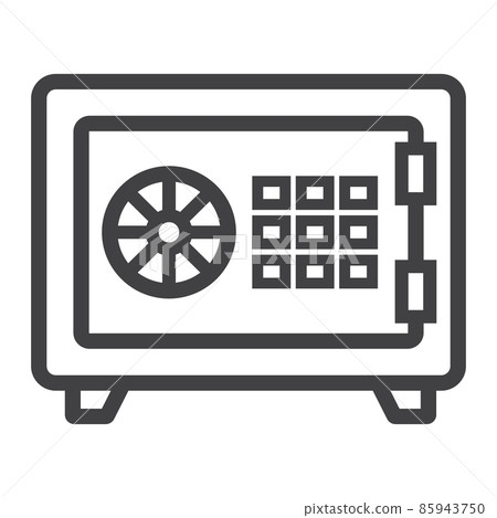 Strongbox line icon, bank safe and security, vector graphics, a linear pattern on a white background, eps 10. 85943750