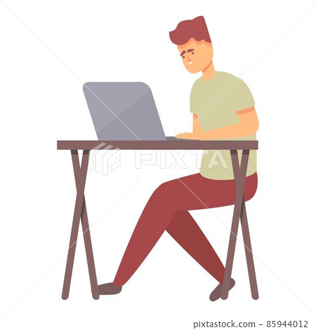 Vlogger laptop creator icon cartoon vector. Live video Vlogger laptop creator icon cartoon vector. Live video 85944012