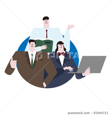 有書的男學生、成功的男學生、有筆記本電腦的女學生 85944151