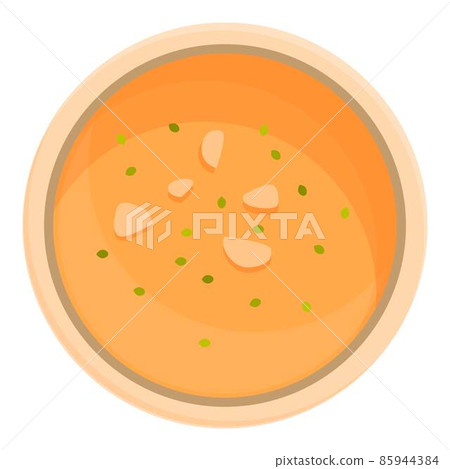 Hot cream soup icon cartoon vector. Vegetable bowl Hot cream soup icon cartoon vector. Vegetable bowl 85944384