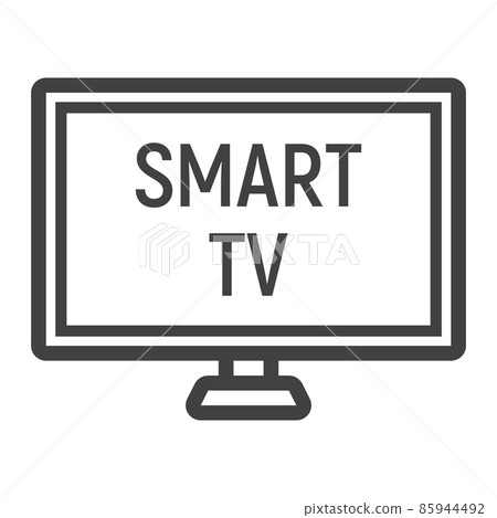 Smart TV line icon, household and appliance, vector graphics, a linear pattern on a white background, eps 10. Smart TV line icon, household and appliance, vector graphics, a linear pattern on a white background, eps 10. 85944492