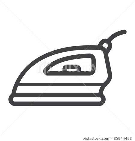 Electric iron line icon, household and appliance, vector graphics, a linear pattern on a white background, eps 10. Electric iron line icon, household and appliance, vector graphics, a linear pattern on a white background, eps 10. 85944498