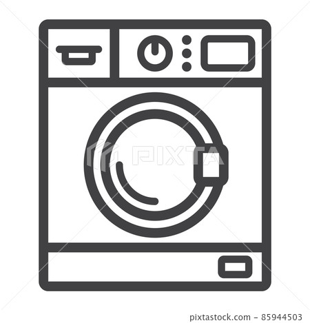 Washing machine line icon, household and appliance, vector graphics, a linear pattern on a white background, eps 10. 85944503