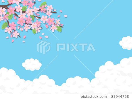櫻花和藍天背景素材 櫻花和藍天背景素材 85944768