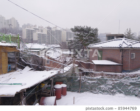 正陵谷,胡同,雪花,雪景 正陵谷,胡同,雪花,雪景 85944769