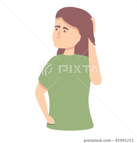 Forget memory icon cartoon vector. Woman dementia 85945251