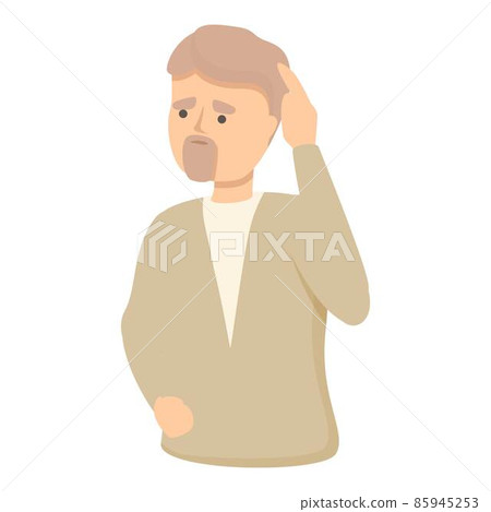 Boss loss memory icon cartoon vector. Alzheimer positive Boss loss memory icon cartoon vector. Alzheimer positive 85945253