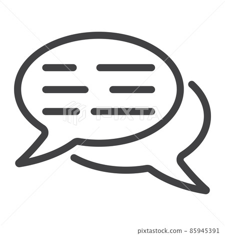 Speech bubbles line icon, seo and development, chat sign vector graphics, a linear pattern on a white background, eps 10. 85945391