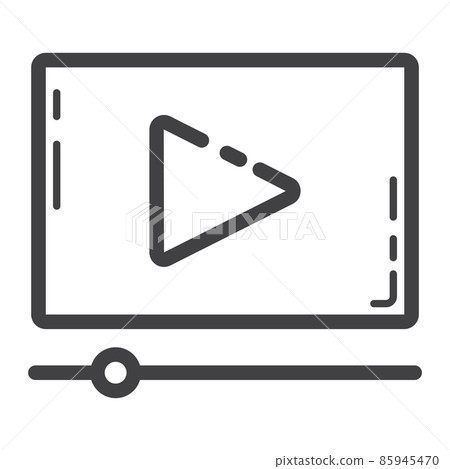Video Marketing line icon, seo and development, play sign vector graphics, a linear pattern on a white background, eps 10. Video Marketing line icon, seo and development, play sign vector graphics, a linear pattern on a white background, eps 10. 85945470