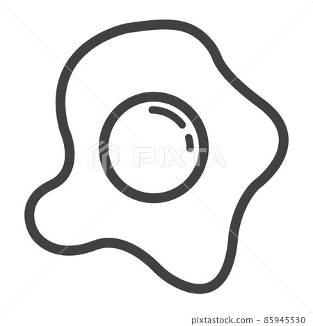 Scrambled eggs line icon, food and drink, omelette sign vector graphics, a linear pattern on a white background, eps 10. Scrambled eggs line icon, food and drink, omelette sign vector graphics, a linear pattern on a white background, eps 10. 85945530