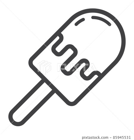 Ice cream line icon, food and drink, sweet sign vector graphics, a linear pattern on a white background, eps 10. Ice cream line icon, food and drink, sweet sign vector graphics, a linear pattern on a white background, eps 10. 85945531