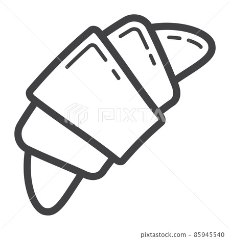 Croissant line icon, food and drink, sweet sign vector graphics, a linear pattern on a white background, eps 10. Croissant line icon, food and drink, sweet sign vector graphics, a linear pattern on a white background, eps 10. 85945540