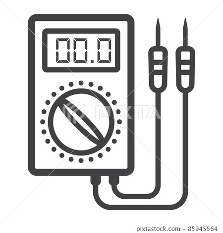 Digital multimeter line icon, build and repair, electric volmeter sign vector graphics, a linear pattern on a white background, eps 10. 85945564