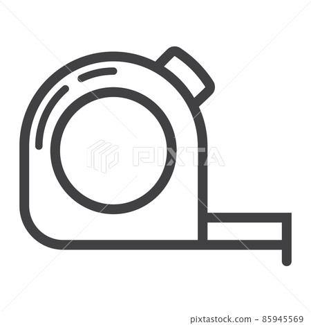 Tape measure line icon, build and repair, construction roulette sign vector graphics, a linear pattern on a white background, eps 10. Tape measure line icon, build and repair, construction roulette sign vector graphics, a linear pattern on a white background, eps 10. 85945569