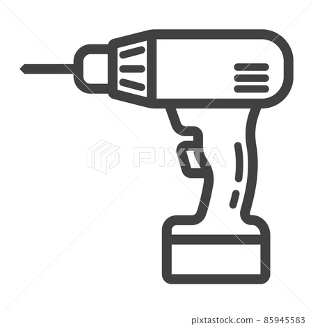 Electric Drill line icon, build and repair, electrical screwdriver sign vector graphics, a linear pattern on a white background, eps 10. Electric Drill line icon, build and repair, electrical screwdriver sign vector graphics, a linear pattern on a white background, eps 10. 85945583