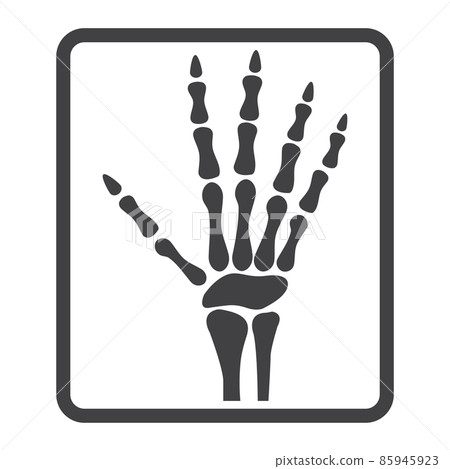 Hand X-ray line icon, medicine and healthcare, radiology sign vector graphics, a linear pattern on a white background, eps 10. Hand X-ray line icon, medicine and healthcare, radiology sign vector graphics, a linear pattern on a white background, eps 10. 85945923