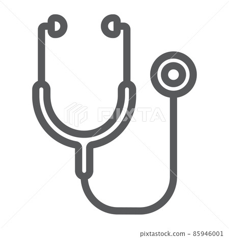Stethoscope line icon, health and clinical, medical sign, vector graphics, a linear pattern on a white background, eps 10. 85946001