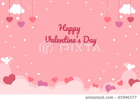 Heart cloud illustration, pink valentine frame Heart cloud illustration, pink valentine frame 85946377