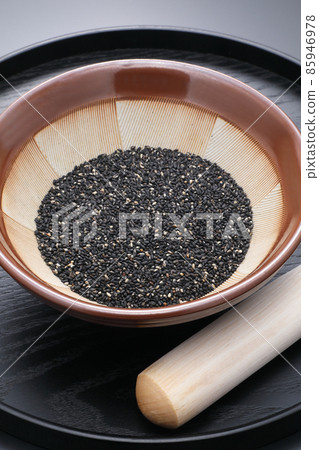 Roasted sesame and mortar Roasted sesame and mortar 85946978
