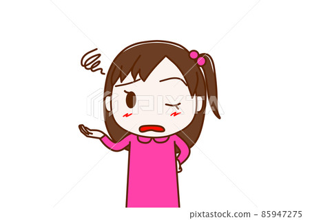 (上半身前)失望和失望的女孩閉上一隻眼睛說諷刺 (上半身前)失望和失望的女孩閉上一隻眼睛說諷刺 85947275