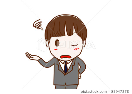 （上身正面）失望失望的男學生閉上一隻眼睛諷刺地說 85947278