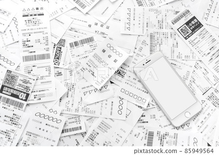 Smartphone and receipt receipt Smartphone and receipt receipt 85949564