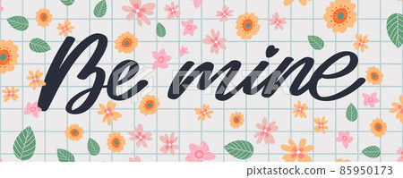 Be mine Valentine's day template for banner... - Stock Illustration ...