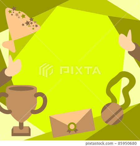 People Congratulating Success Presenting Earned Trophy Medals. Successful Teamwork Earning Prize For Combined Effort. Abstractly Presented Partnership Accomplishments. 85950680