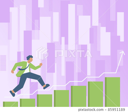 Gentleman In Suit Climbing Staris Running Forward Success Reaching Goals. Businessman Moving Upwards Ladder Representing Successfully Achieving Stable Growth. Gentleman In Suit Climbing Staris Running Forward Success Reaching Goals. Businessman Moving Upwards Ladder Representing Successfully Achieving Stable Growth. 85951189
