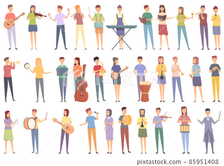 Music school icon cartoon vector. Kid music Music school icon cartoon vector. Kid music 85951408