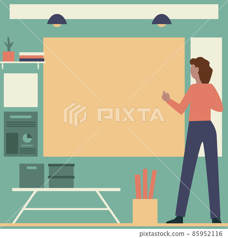 Businesswoman Wearing Casual Standing Firmly Alone Presenting Charts And New Wonderful Ideas. Employee Using Blazer By Himself Showing Old Amazing Thoughts. Businesswoman Wearing Casual Standing Firmly Alone Presenting Charts And New Wonderful Ideas. Employee Using Blazer By Himself Showing Old Amazing Thoughts. 85952116