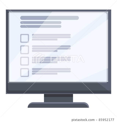 Online quiz icon cartoon vector. Computer form 85952177