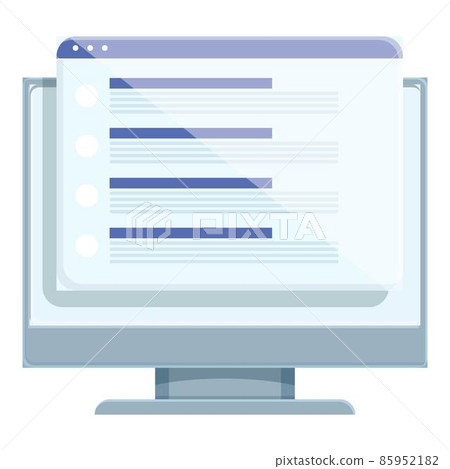 Web page survey icon cartoon vector. Online exam 85952182