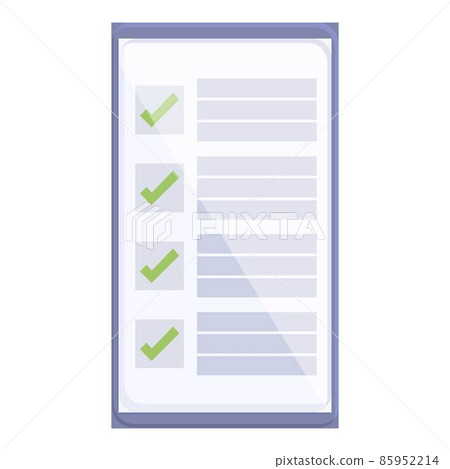 Phone online test icon cartoon vector. Computer form Phone online test icon cartoon vector. Computer form 85952214