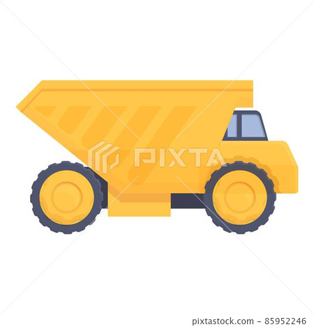 Dump truck icon cartoon vector. Mine construction 85952246