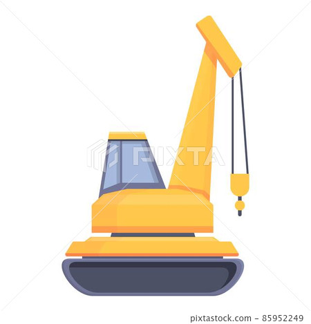 Small excavator icon cartoon vector. Mine industry Small excavator icon cartoon vector. Mine industry 85952249