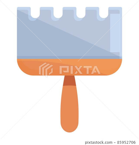 Mortar trowel icon cartoon vector. Brick wall Mortar trowel icon cartoon vector. Brick wall 85952706