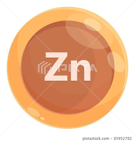 Zinc tablet icon cartoon vector. Mineral food 85952782