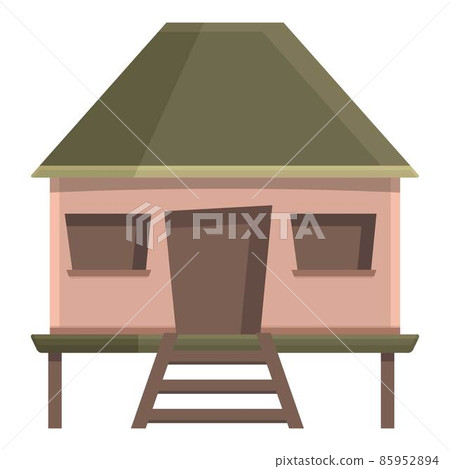 Backyard bungalow icon cartoon vector. House island 85952894