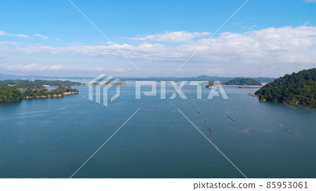 《Higashi Matsushima City, Miyagi Prefecture》 Aerial view of Oku Matsushima 《Higashi Matsushima City, Miyagi Prefecture》 Aerial view of Oku Matsushima 85953061