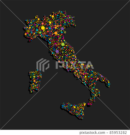 Creative map Italy from random color dots Creative map Italy from random color dots 85953282