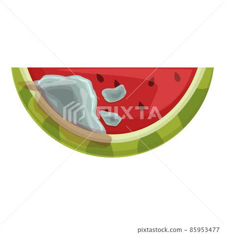 Contaminated watermelon icon cartoon vector. Fruit bacteria 85953477