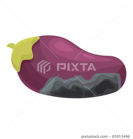 Contaminated eggplant icon cartoon vector. Microbe food Contaminated eggplant icon cartoon vector. Microbe food 85953496