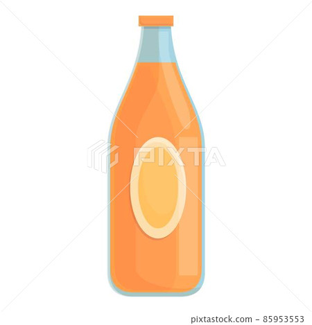 Orange juice bottle icon cartoon vector. Fruit glass 85953553