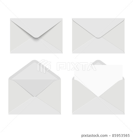 Set of white envelopes. Opened and closed. Vector illustration. Set of white envelopes. Opened and closed. Vector illustration. 85953565