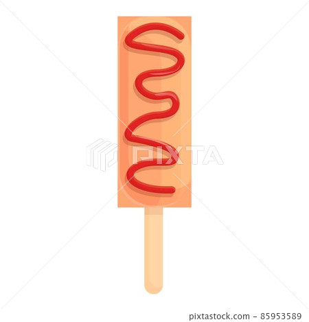 Orange ice cream icon cartoon vector. Milk icecream Orange ice cream icon cartoon vector. Milk icecream 85953589