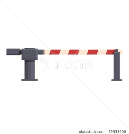 Crossroad barrier icon cartoon vector. Train rail 85953606