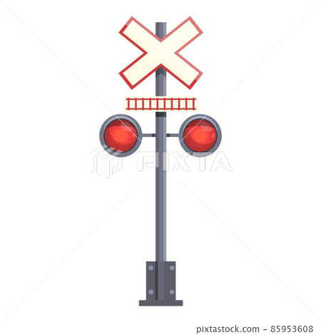 Safety crossing rail icon cartoon vector. Open signal 85953608