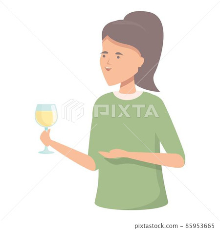 Young sommelier icon cartoon vector. Wine cocktail 85953665